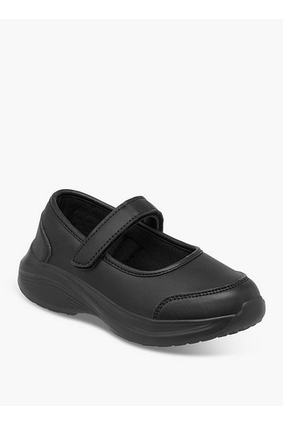 Dash Girls Solid School Shoes with Hook and Loop Closure