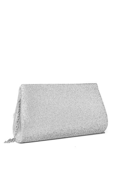 VAROL ÇANTA Varol 451B Women's Basic Evening Dress Bag Silver