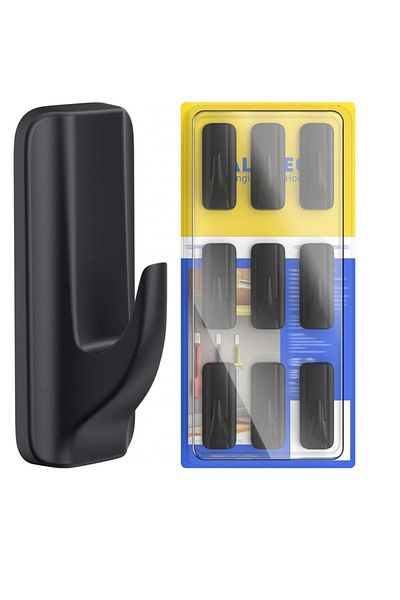 OEM Set of 9 Aloceo towel holders, 8 x 3.2 x 3 cm, plastic, black