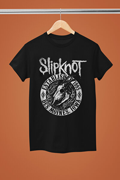 MAGORS تيشيرت روك من القطن بأكمام قصيرة وطبعة SLIPKNOT