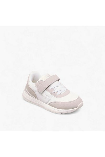 Kangaroos Girls' Logo Embossed Sports Shoes with Hook and Loop Closure