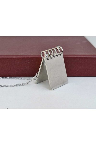 Satürn Silver Kuyumculuk Steel Notepad Necklace Name Written Does Not Tarnish