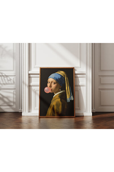 June Art Gallery İnci Küpeli Kız Absürt Poster, Johannes Vermeer İnci Küpeli ...