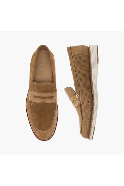 Duchini Men's Textured Slip-On Loafers