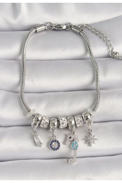 ÖNKÜTAKI Sea Horse Figured Charm Bracelet