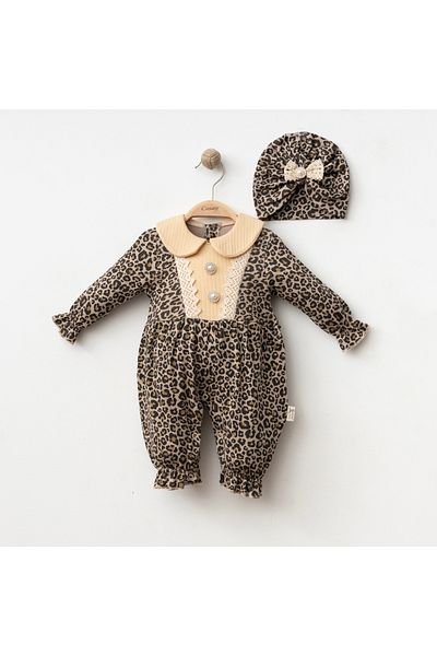 Bulut Baby Baby Girl Leopard Print 2-Piece Jumpsuit Set
