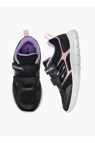 Oaklan by Shoexpress Girls Logo Print Sports Shoes with Hook and Loop Closure