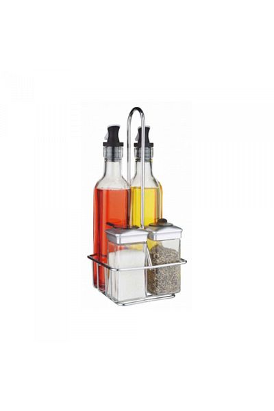 Raki Oliviera 5-piece EasyLife with chrome metal stand 250ml,110ml