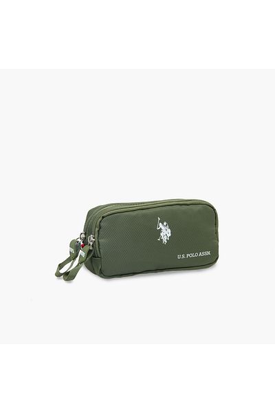 U.S. Polo Assn. حقيبة أقلام بطباعة شعار مع إغلاق بسحاب