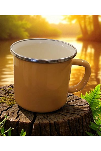 SEYFİKİRTASİYE 9 cm Enamel Tumble Cup Stainless Camping Cup