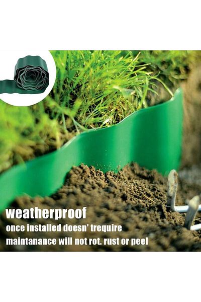 Asmaas Garden Edging Border, Sturdy Plastic Landscape Edging Border, (9m x 15cm)