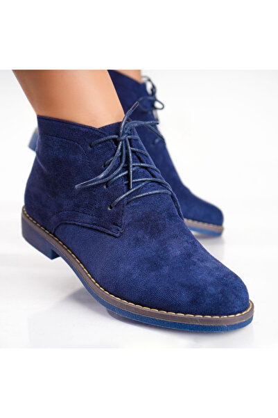 Botinelli Women's Blue Boots Made of Resin Suede Leather, 35