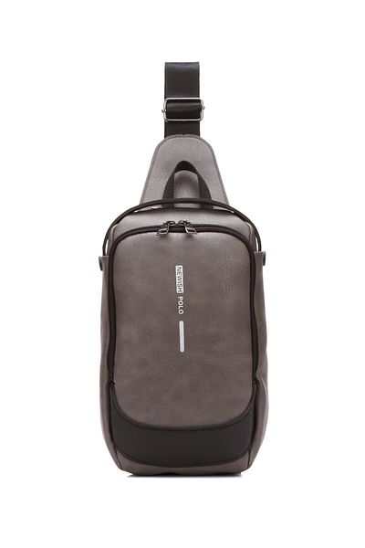 Newish Polo Men's Gray Uzi Cross Hand and Shoulder Bag New306