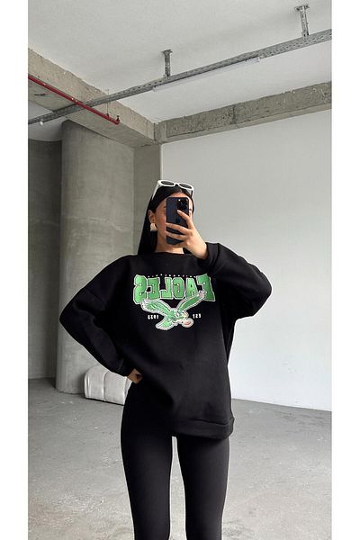 mydukkan.co Eagles Three Thread Oversize Sweat Negru