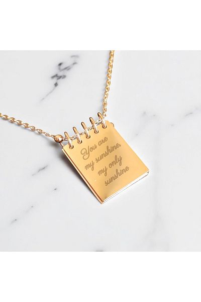 Satürn Silver Kuyumculuk Steel Notepad Necklace Name Written Does Not Tarnish