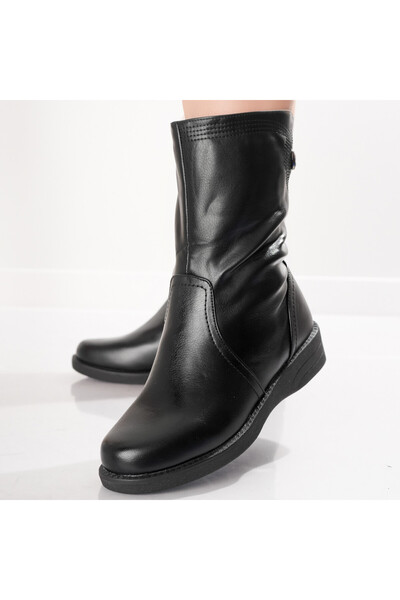 Botinelli Ghete de damă negre cu căptușeală din piele ecologică Clina, mărimea 40