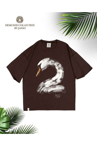 JANSO GROUP -Women's Cotton Printed a Duck Short Sleeve Tshirt Oversize Big Size