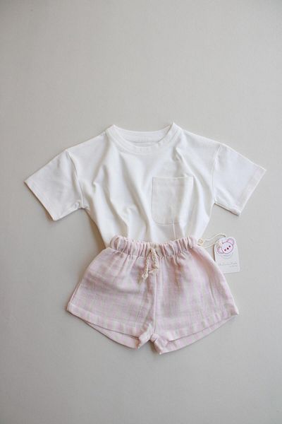 Oh La La Koala For Little Ones Pink Contrast Stitched Asymmetrical Shorts Suit