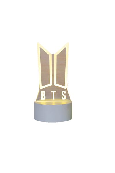OEM 3D LED Night Light, BTS LOGO, 7 Colors, USB Power or 3 AA Batteries