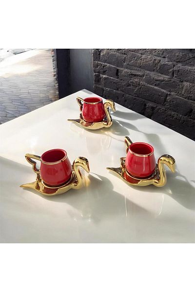 partridge store Swan Coffee Cup Set of 6