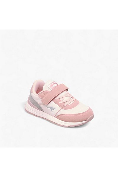 Kangaroos Girls' Logo Embossed Sports Shoes with Hook and Loop Closure