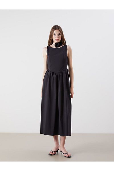 LC Waikiki Xside Crew Neck Gathered Waist Dress
