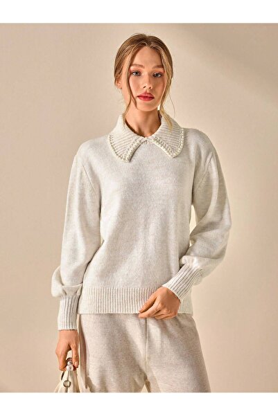 ATE ÖZGÜNEŞ TRİKO TEKSTİL سترة تريكو بياقة بولو للنساء من İNCİ ÇAKIM