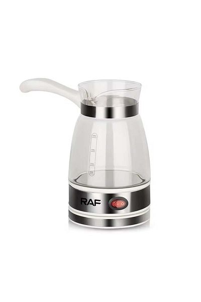 raf Electric Coffee Maker, R125, 650W, 500ml, 650W, Black/White, Glass Container - Black