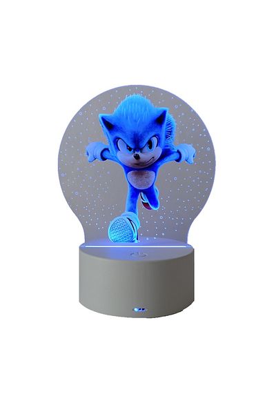 OEM LED Night Light, Sonic the Hedgehog, 7 Colors, USB Power or 3 AA Batteries