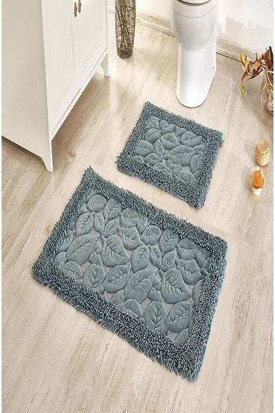 Çapa Home Çapa Home Cotton 2-Piece Bath Mat Leaf Pattern