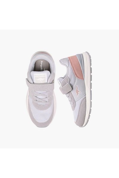 Kangaroos Girls' Logo Print Sports Shoes with Hook and Loop Closure