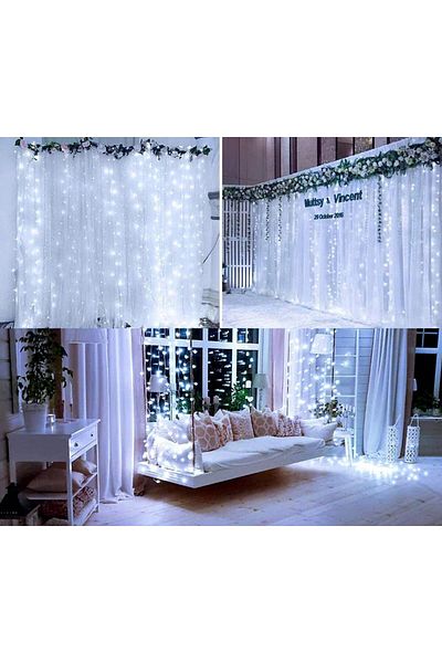 divendi-ro Corp de iluminat tip perdea, cablu negru, 480 LED-uri, IP65, 6*3m, 6*3m, - Albastru
