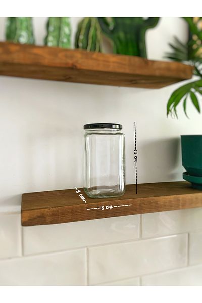 Atölye Merdiven 850 Cc Tea Coffee Labeled Set of 2 Glass Food Jars Kitchen Decoration Coffee Corner