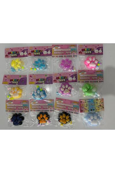 QUEVİLİY Kedi Patisi-taba Sukuşi - Squishy Pati- Tüylü Pati - Stres Oyuncak f...