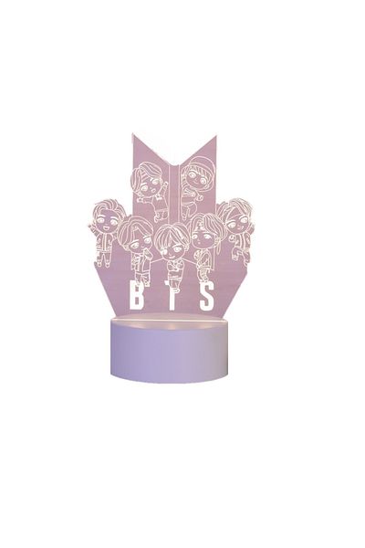 OEM 3D LED Night Light, BTS Band, 7 Colors, Ambient Light,