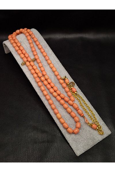 Han Ticarethane Special 99 Model Natural Mediterranean Coral Stone Prayer Beads