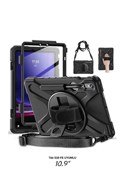 Fuchsia Galaxy Tab S10 FE Uyumlu 10.9" Tam Koruma Sağlayan Zırhlı Silikon Şok Emici Tablet Kılıfı uyumlu