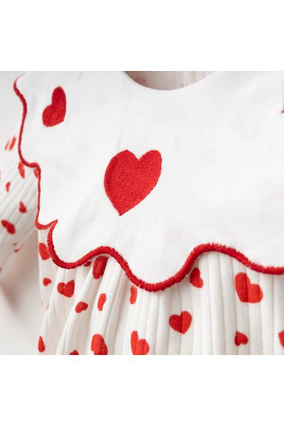 Bulut Baby Baby Girl Heart Design 2 Piece Jumpsuit Set