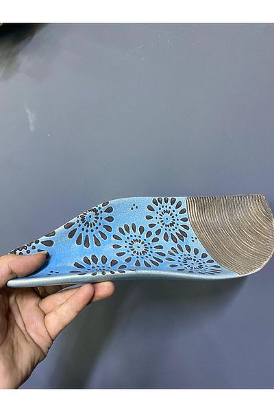 elif aksesuar Klt Ceramic Turquoise Decorative Boat Plate