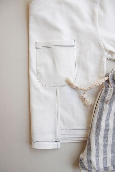 Oh La La Koala For Little Ones Gray Contrast Stitched Asymmetrical Shorts Suit