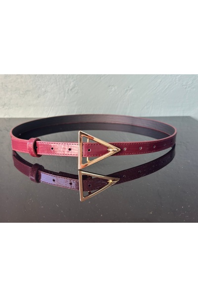 VERAMO حزام نسائي أنيق وحديث من الجلد اللامع بعرض 1.7 سم مع مشبك ذهبي على شكل...