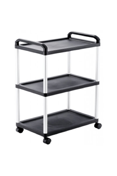 Raki Carucior servire trei nivele 50x31x70 cm negru