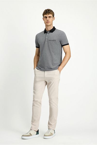 Kiğılı Regular Fit Patterned Cotton Pocket Polo Neck T-Shirt