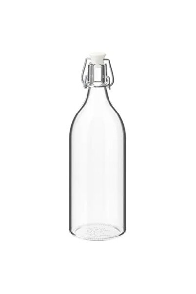IKEA kapaklı, dayanıklı, meşrubat, su şişesi, cam, 1 lt