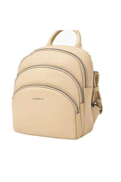 Micutz Women's backpack with multiple compartments, Casual, Eco-leather, Natascia Serene, 30x25x10 cm, Cream