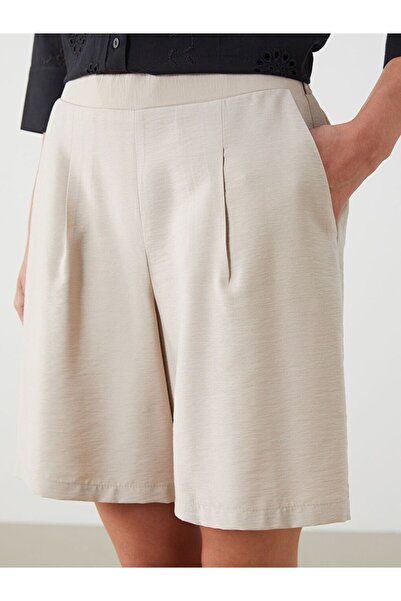 LC Waikiki Lcwaikiki Classic Women's Pleated Shorts with Elastic Waist