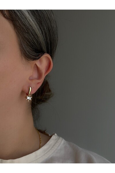 Owentis Steel Rose Gold Single Stone Filly Earrings -No Tarnish-