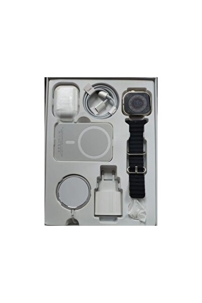 divendi-ro Complete set with Smartwatch X8 2", wireless in-ear headphones, charger, black