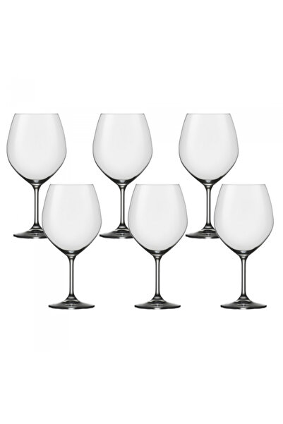 Bohemia Cristal BOHEMIA CRISTAL HARMONY burgundy wine glass set of 6 pieces 7...