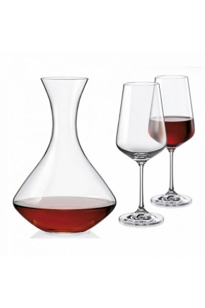 BOHEMİA CRYSTAL Set decantor 1500ml+2 pahare 450ml BOHEMIA CRYSTAL SANDRA